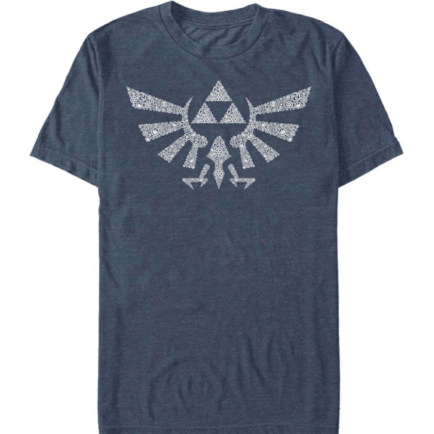 Men'S Clothing * | Best Sale Mad Engine Mens Nintendo Symbolled Crest T-Shirt Navy Htr