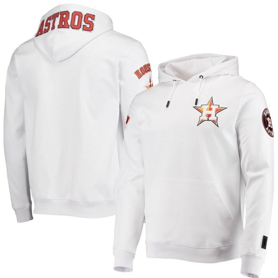 Men'S Clothing * | Discount Men'S Pro Standard Houston Astros Logo Pullover Hoodie White