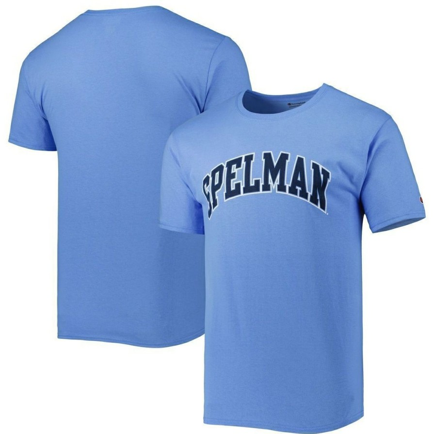 Men'S Clothing * | Flash Sale Men'S Champion Light Spelman College Jaguars Arch Over Logo T-Shirt Blue