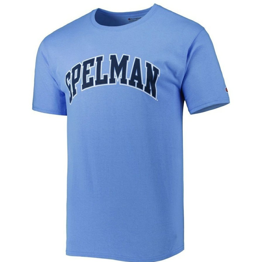 Men'S Clothing * | Flash Sale Men'S Champion Light Spelman College Jaguars Arch Over Logo T-Shirt Blue