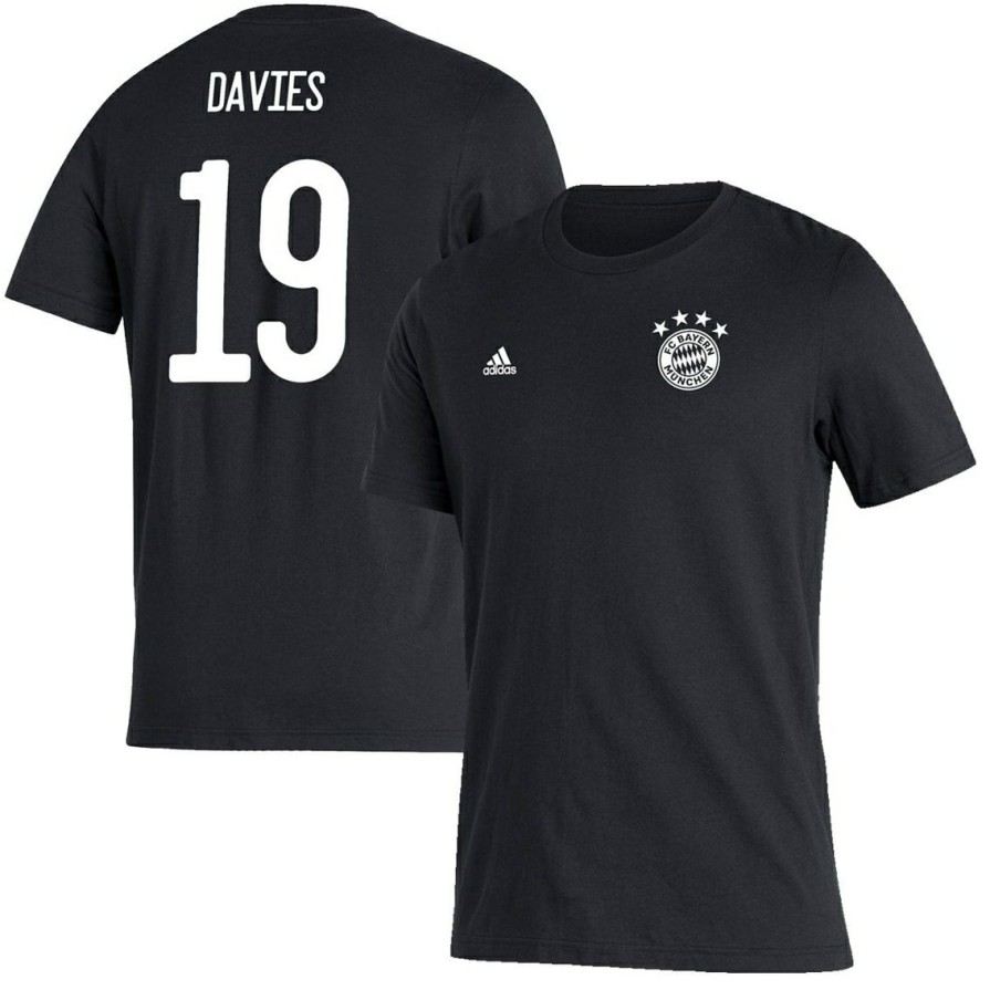 Men'S Clothing * | Best Reviews Of Men'S Adidas Alphonso Davies Black Bayern Munich Amplifier Name & Number T-Shirt