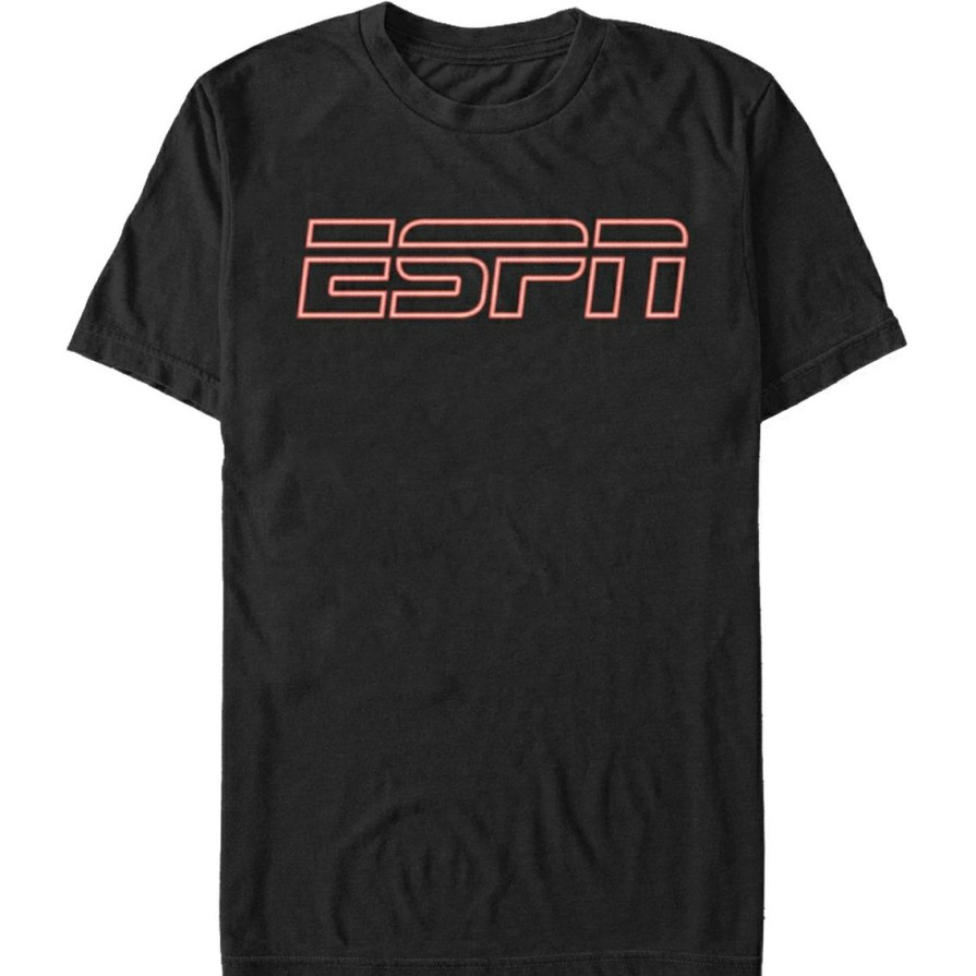 Men'S Clothing * | Discount Mad Engine Mens Espn Neon Logo T-Shirt Black