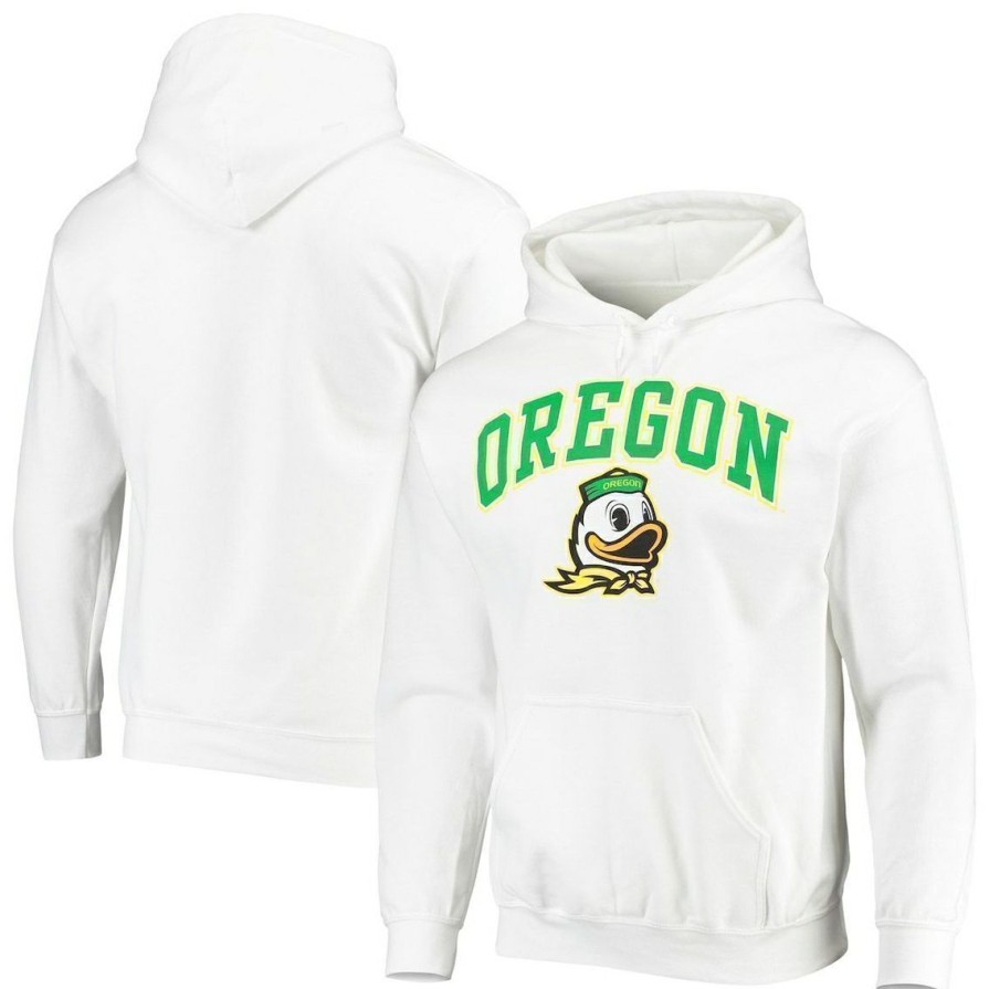 Men'S Clothing * | Wholesale Men'S Fanatics Branded Oregon Ducks Campus Logo Pullover Hoodie White