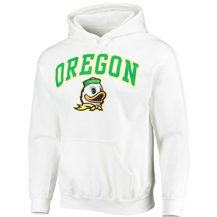 Men'S Clothing * | Wholesale Men'S Fanatics Branded Oregon Ducks Campus Logo Pullover Hoodie White