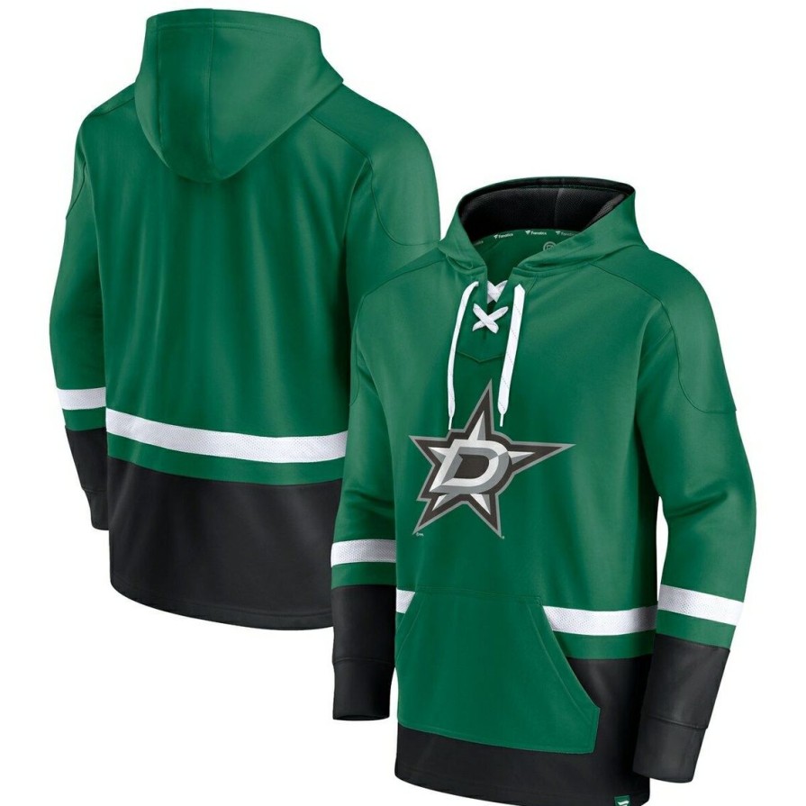 Men'S Clothing * | Deals Men'S Fanatics Branded Kelly Dallas Stars Big & Tall First Battle Power Play Pullover Hoodie Green