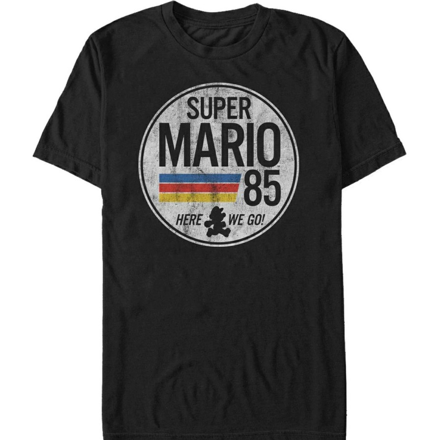 Men'S Clothing * | New Mad Engine Mens Nintendo Mario Is Go Tee T-Shirt Black