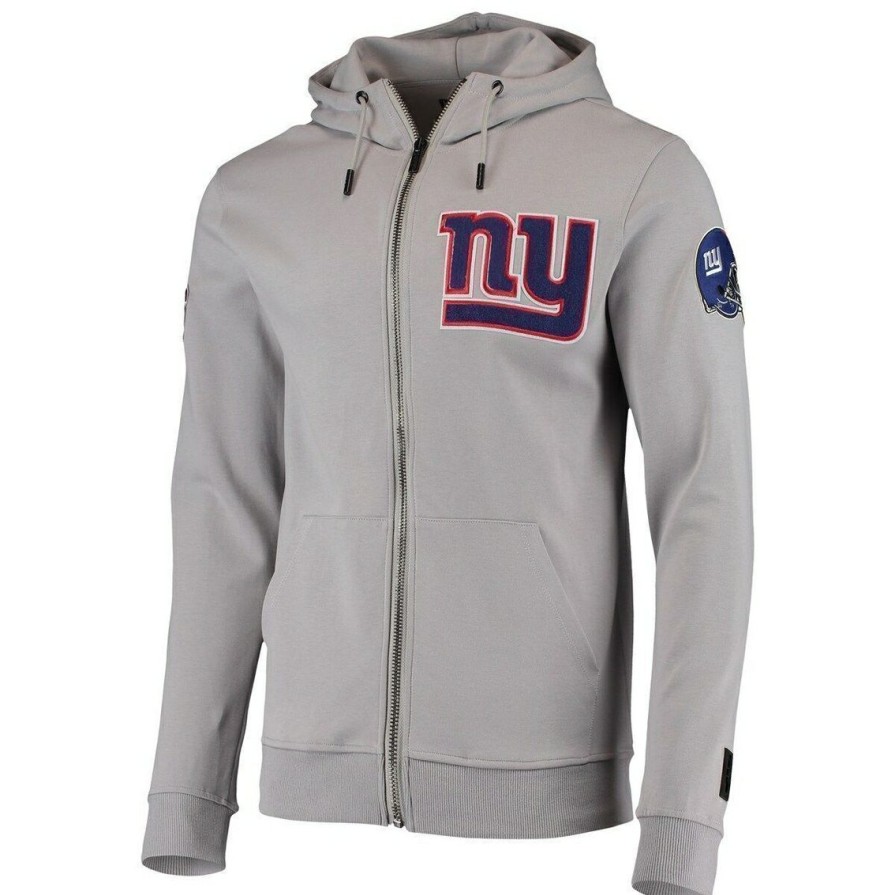 Men'S Clothing * | Best Reviews Of Men'S Pro Standard New York Giants 4-Hit Full-Zip Hoodie Gray