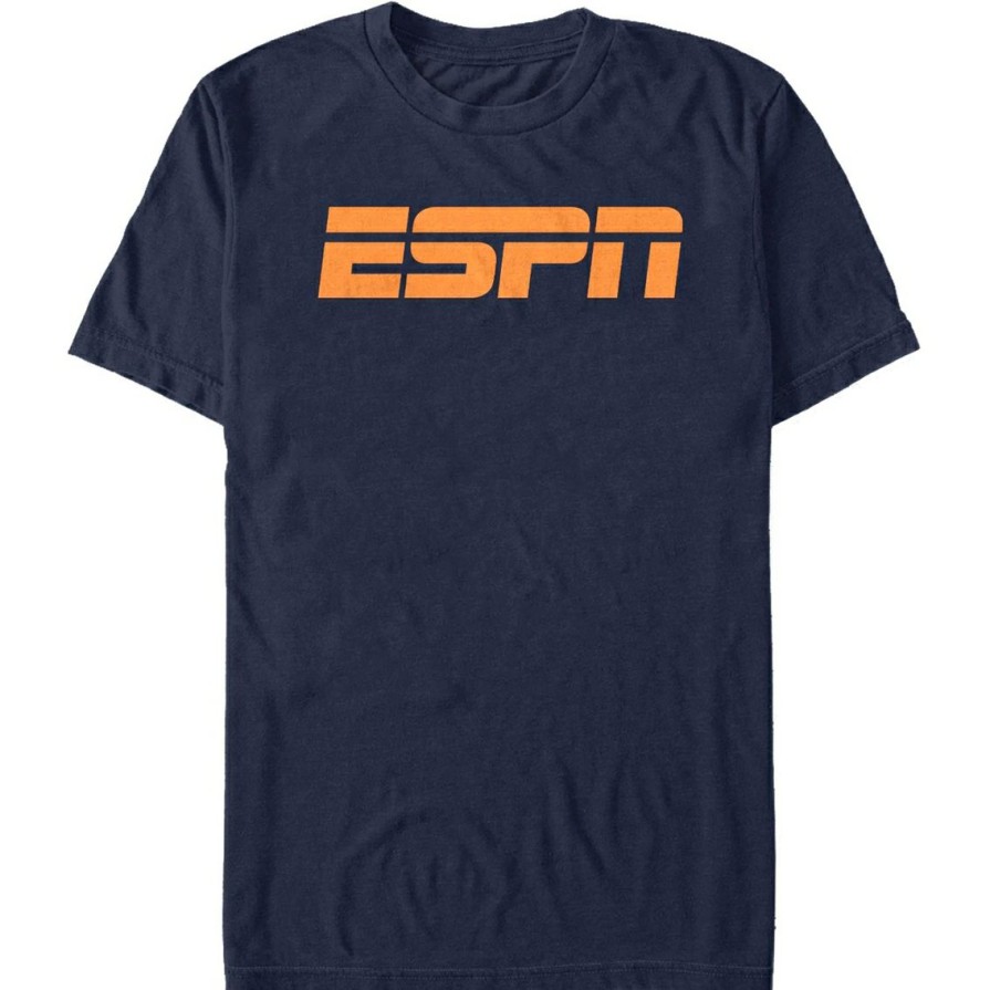 Men'S Clothing * | Outlet Mad Engine Mens Espn Black Logo T-Shirt Navy