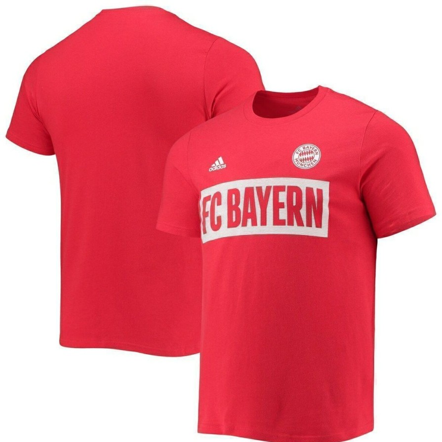 Men'S Clothing * | Deals Men'S Adidas Bayern Munich Box T-Shirt Red