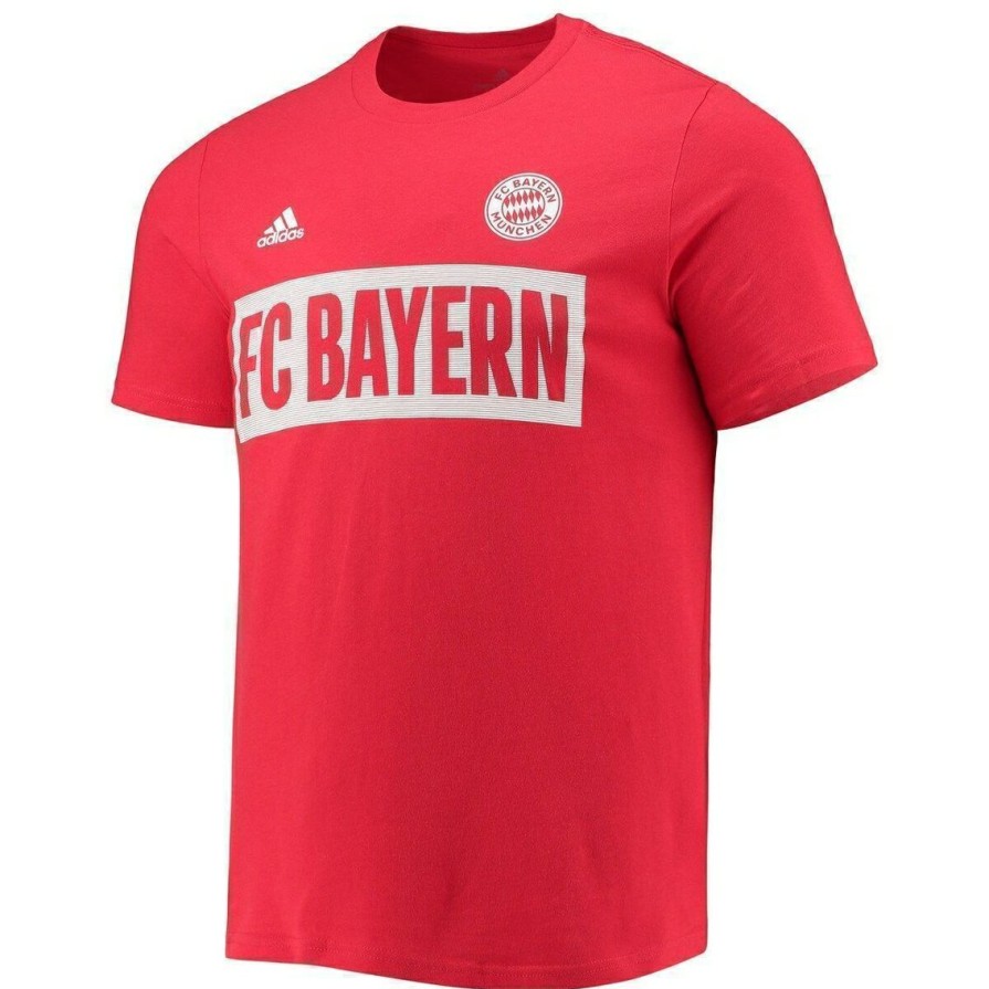 Men'S Clothing * | Deals Men'S Adidas Bayern Munich Box T-Shirt Red