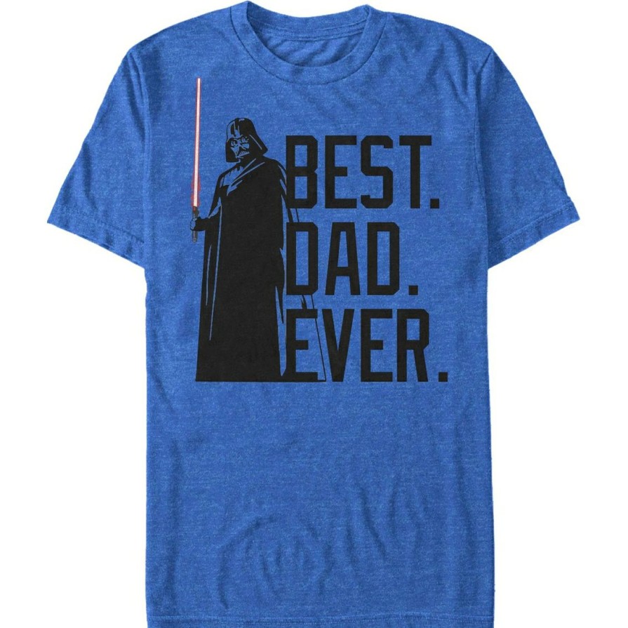 Men'S Clothing * | Brand New Mad Engine Mens Star Wars Bestest Dad T-Shirt Roy Htr