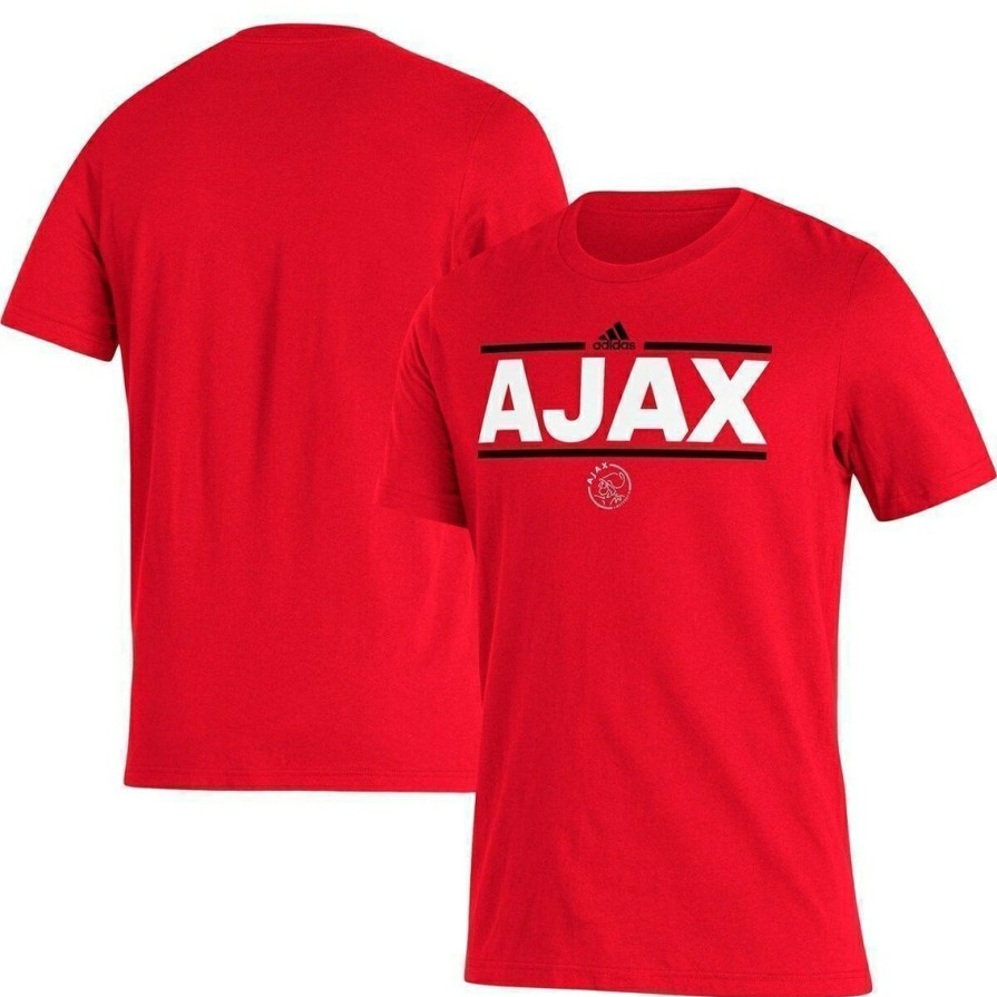 Men'S Clothing * | Best Reviews Of Men'S Adidas Ajax Lockup T-Shirt Red