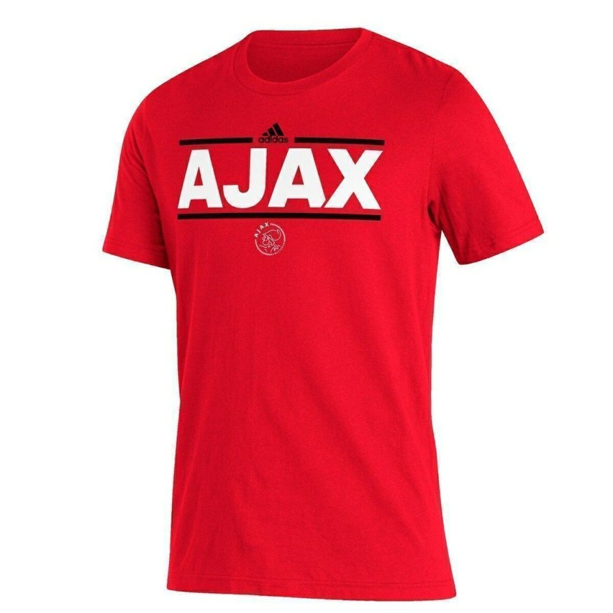 Men'S Clothing * | Best Reviews Of Men'S Adidas Ajax Lockup T-Shirt Red