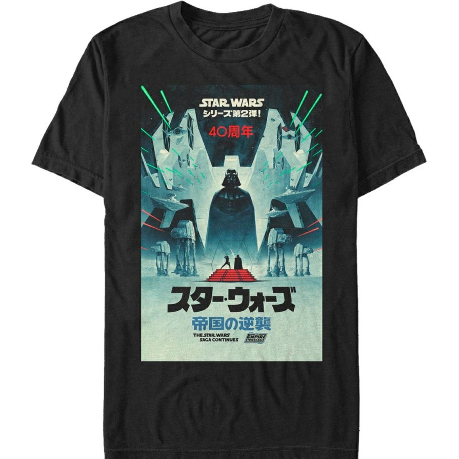 Men'S Clothing * | Best Deal Mad Engine Mens Star Wars Esb Japanese Poster T-Shirt Black