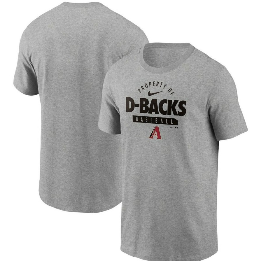 Men'S Clothing * | Brand New Men'S Nike Heathered Arizona Diamondbacks Primetime Property Of Practice T-Shirt Gray