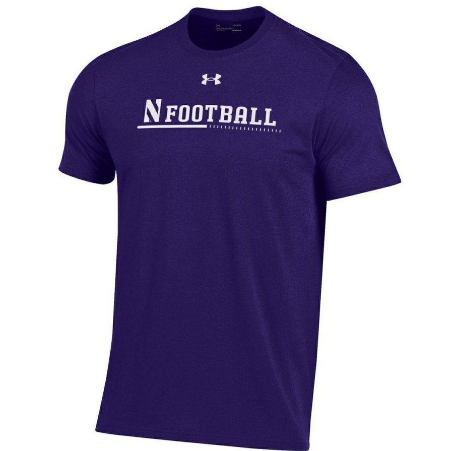 Men'S Clothing * | Best Deal Men'S Under Armour Northwestern Wildcats 2022 Sideline Football Performance Cotton T-Shirt Purple