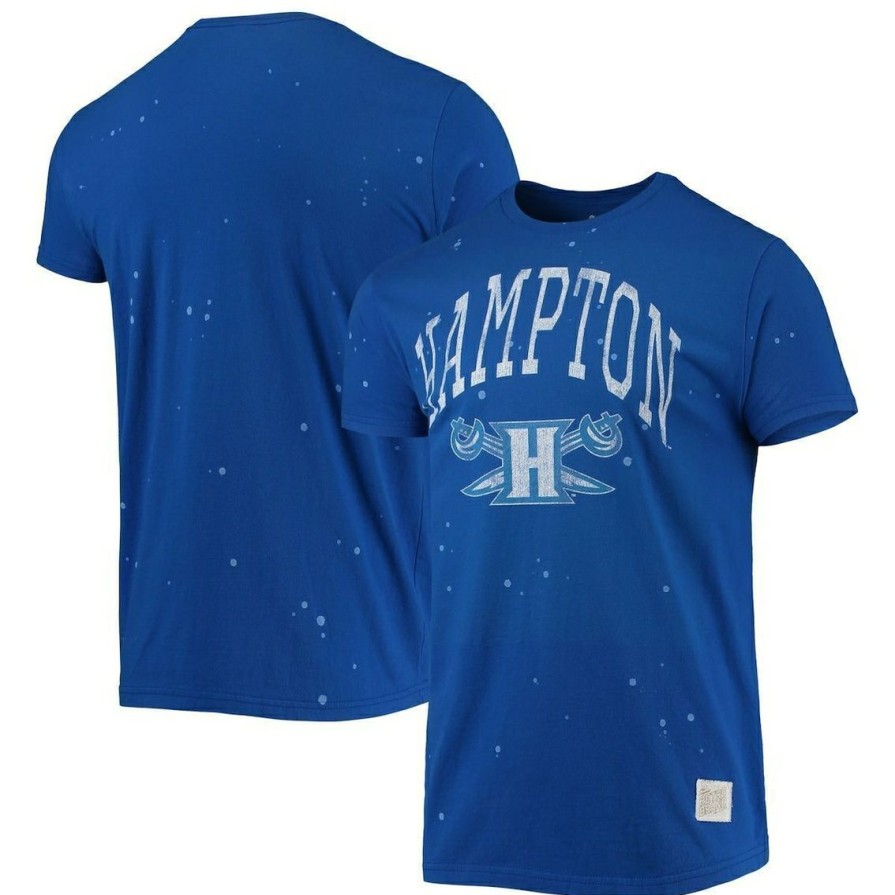 Men'S Clothing * | Discount Men'S Original Retro Brand Hampton Pirates Bleach Splatter T-Shirt Royal