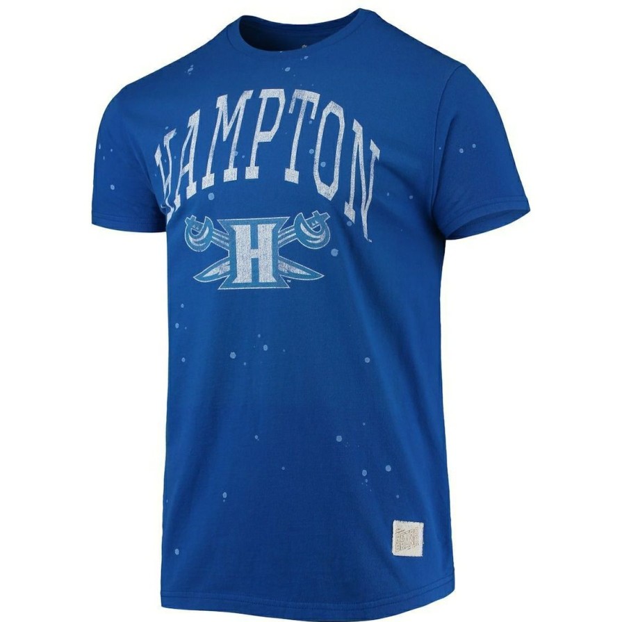 Men'S Clothing * | Discount Men'S Original Retro Brand Hampton Pirates Bleach Splatter T-Shirt Royal