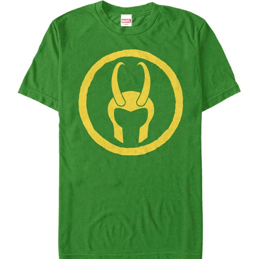 Men'S Clothing * | Coupon Mad Engine Mens Marvel Loki Helmet T-Shirt Kelly