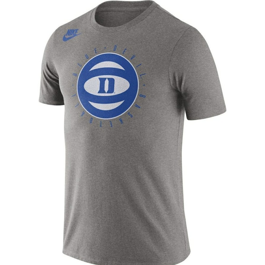 Men'S Clothing * | Best Deal Men'S Nike Heathered Gray Duke Devils Basketball Phys Ed Team T-Shirt Blue