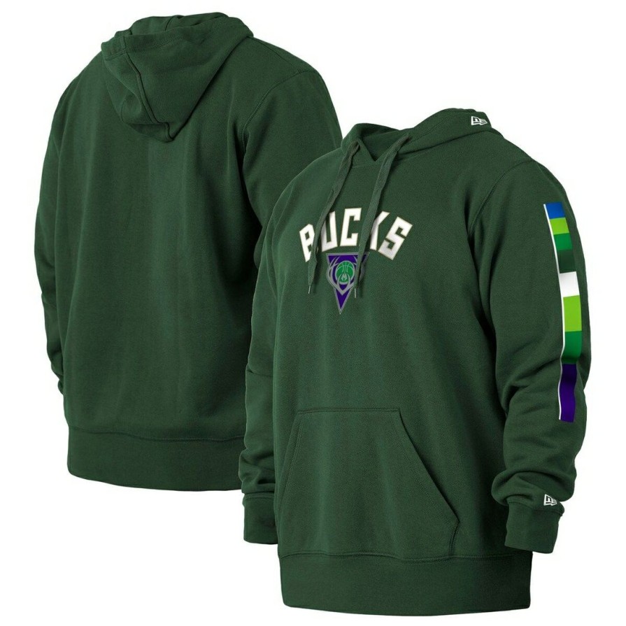 Men'S Clothing * | Promo Men'S New Era Milwaukee Bucks 2021/22 City Edition Big & Tall Pullover Hoodie Green