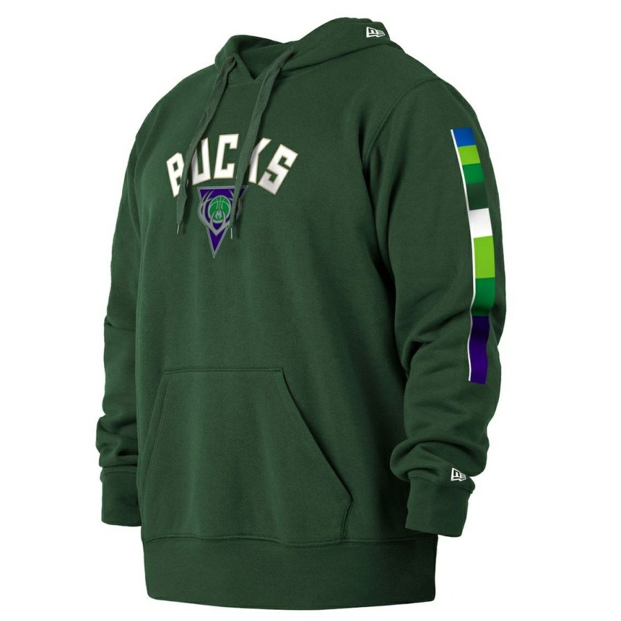 Men'S Clothing * | Promo Men'S New Era Milwaukee Bucks 2021/22 City Edition Big & Tall Pullover Hoodie Green