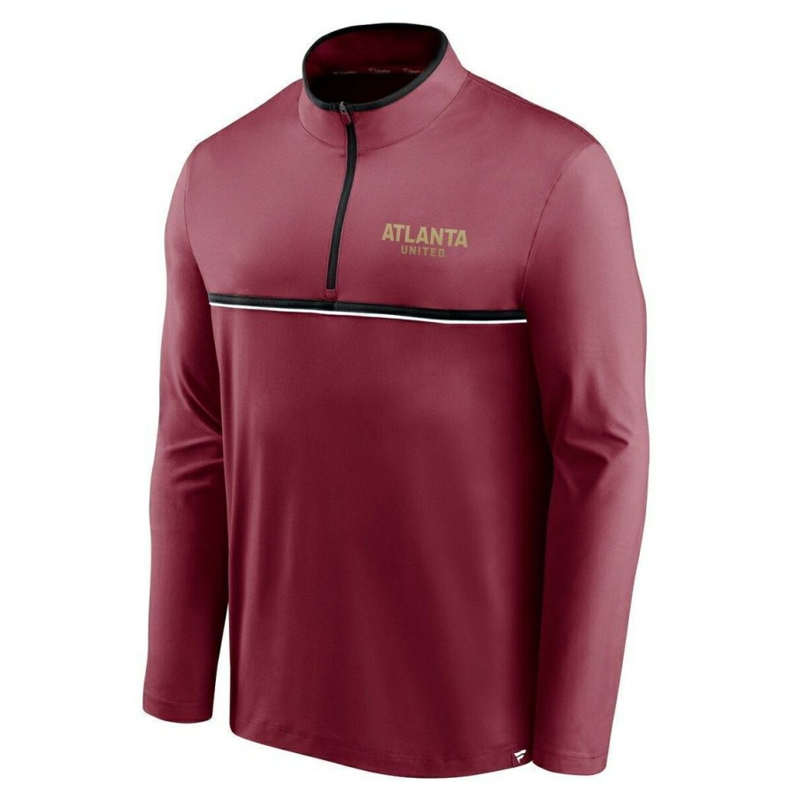 Men'S Clothing * | Brand New Men'S Fanatics Branded Atlanta United Fc Lineup Quarter-Zip Jacket Red