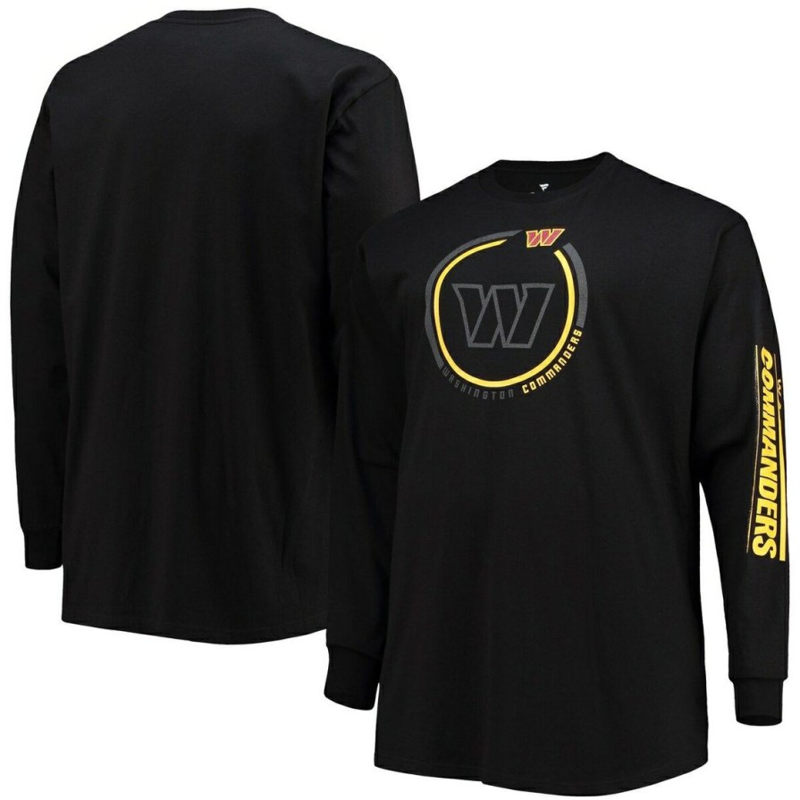 Men'S Clothing * | Buy Men'S Fanatics Branded Washington Commanders Big & Tall Color Pop Long Sleeve T-Shirt Black