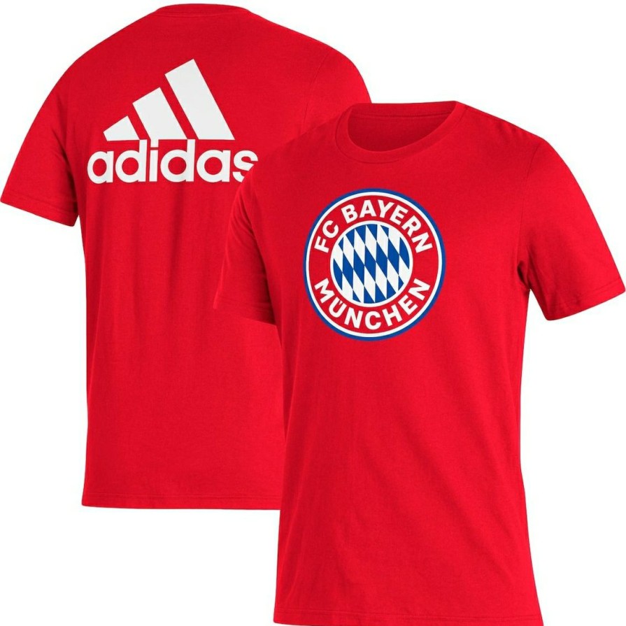 Men'S Clothing * | Wholesale Men'S Adidas Bayern Munich Three-Stripe T-Shirt Red