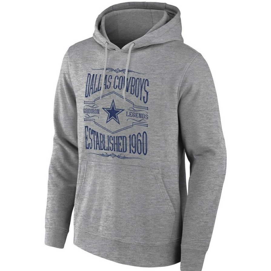 Men'S Clothing * | Best Sale Men'S Nfl X Darius Rucker Collection By Fanatics Heathered Gray Dallas Cowboys 2-Hit Pullover Hoodie Heather Gray