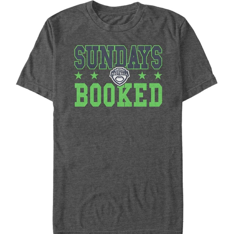 Men'S Clothing * | Best Deal Mad Engine Mens Espn Sundays Booked Stack T-Shirt Char Htr