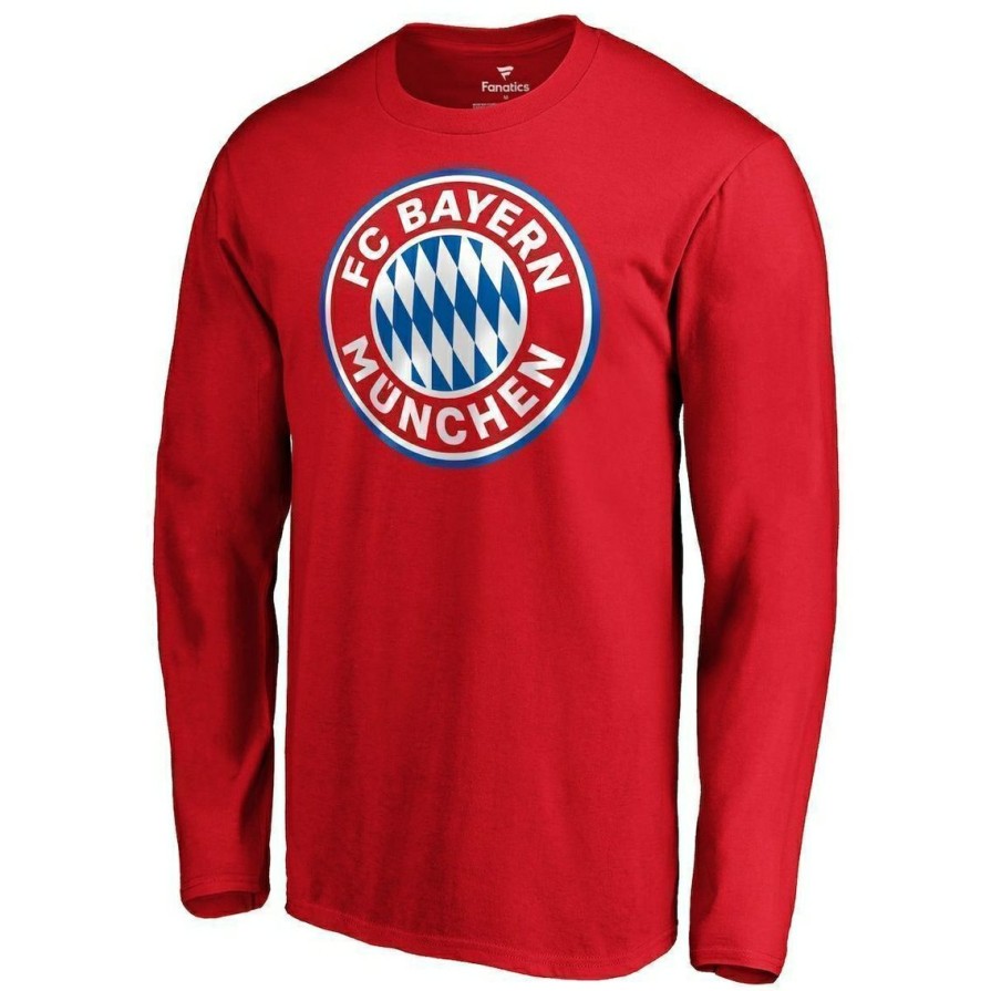 Men'S Clothing * | Best Sale Men'S Fanatics Branded Bayern Munich Official Logo Long Sleeve T-Shirt Red