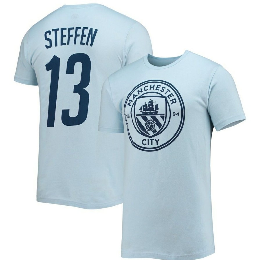 Men'S Clothing * | Best Deal Fifth Sun Men'S Zack Steffen Light Manchester City Name & Number T-Shirt Blue