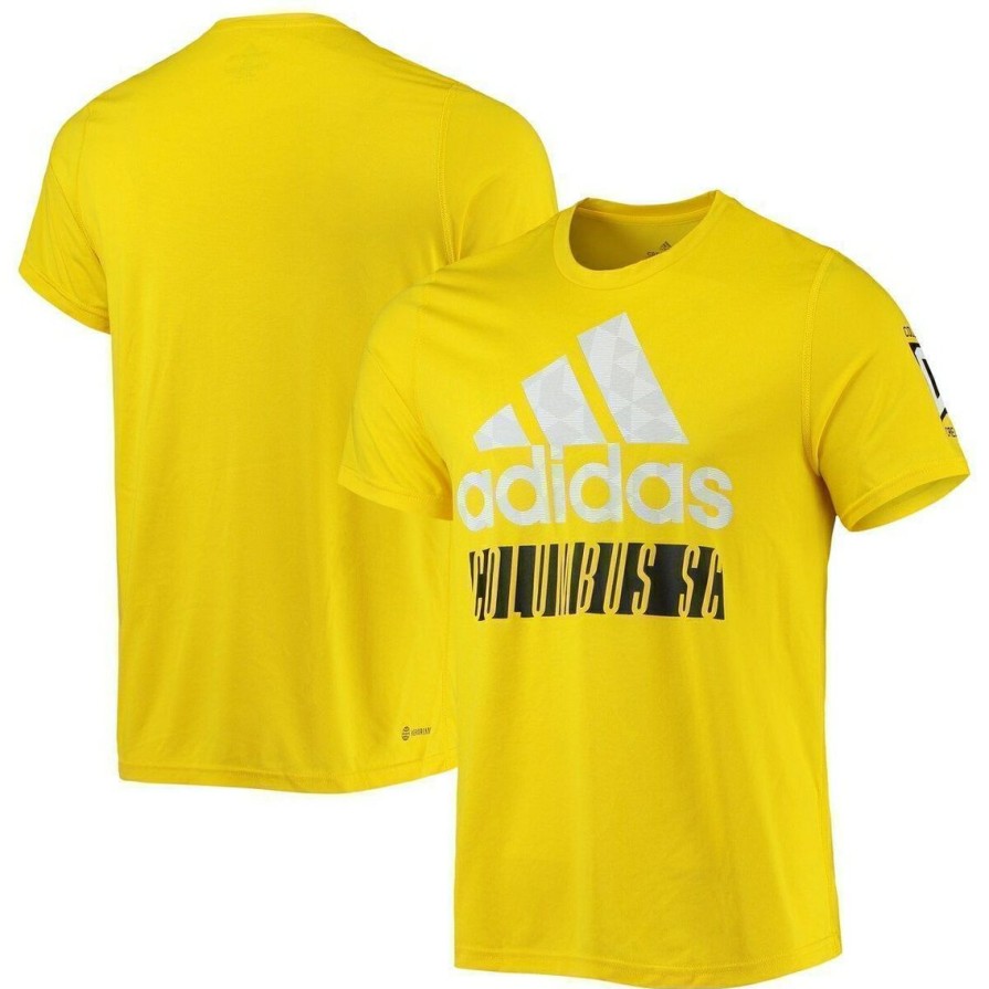 Men'S Clothing * | Budget Men'S Adidas Columbus Crew Creator Vintage Aeroready T-Shirt Gold