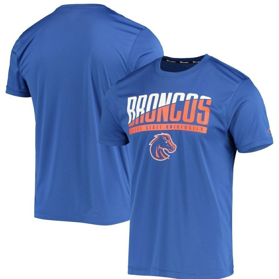 Men'S Clothing * | Budget Men'S Champion Boise State Broncos Wordmark Slash T-Shirt Royal