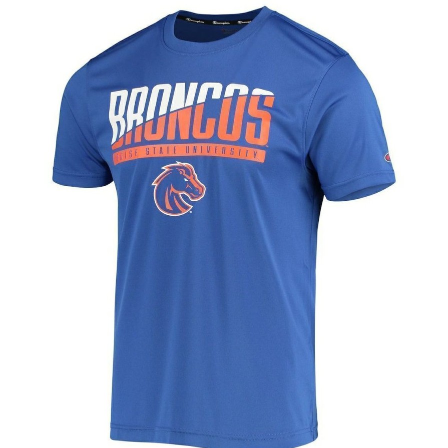 Men'S Clothing * | Budget Men'S Champion Boise State Broncos Wordmark Slash T-Shirt Royal