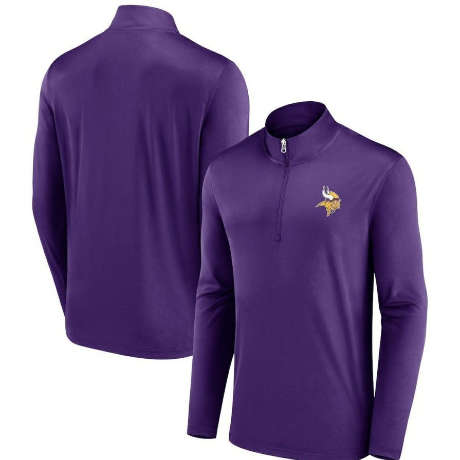 Men'S Clothing * | Hot Sale Men'S Fanatics Branded Minnesota Vikings Underdog Quarter-Zip Jacket Purple