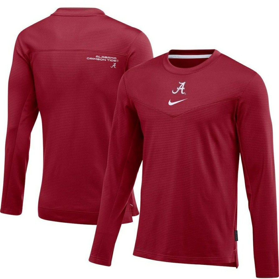 Men'S Clothing * | Outlet Men'S Nike Alabama Tide Football Performance Pullover Sweatshirt Crimson