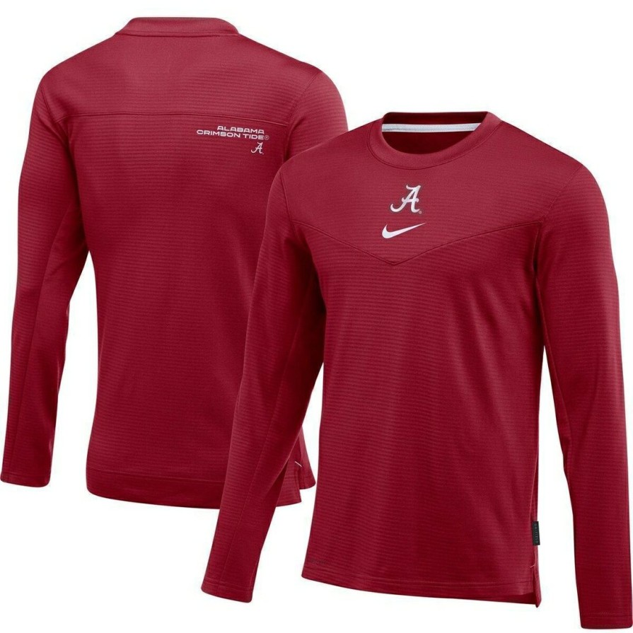 Men'S Clothing * | Outlet Men'S Nike Alabama Tide Football Performance Pullover Sweatshirt Crimson