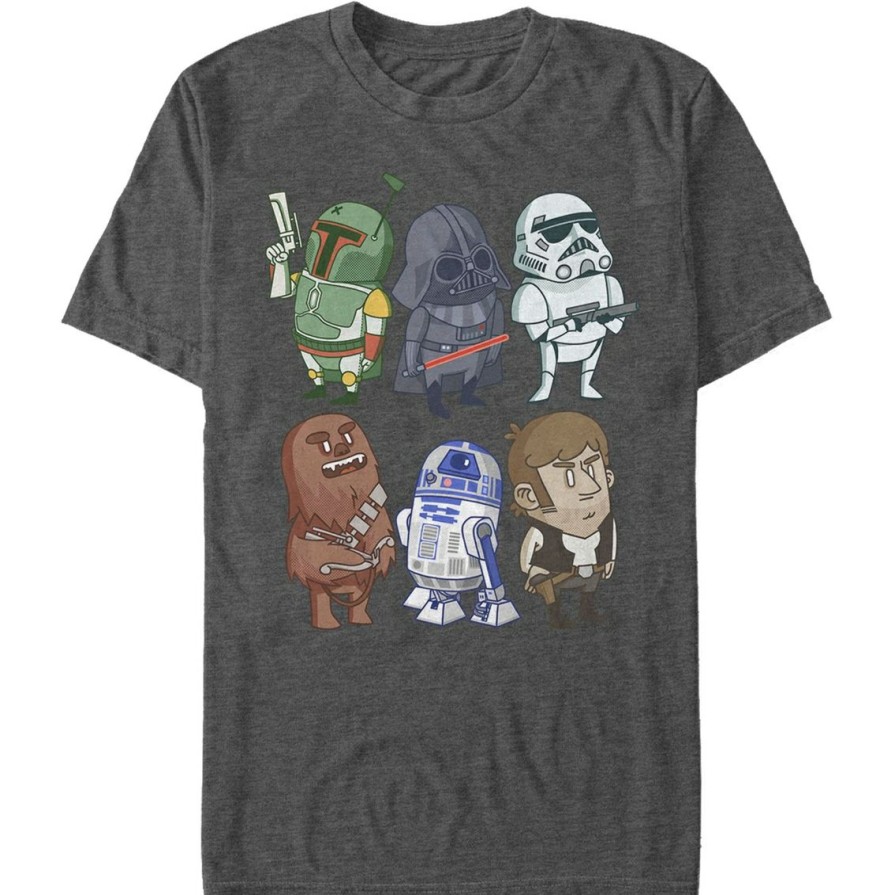 Men'S Clothing * | Best Reviews Of Mad Engine Mens Star Wars Doodles T-Shirt Char Htr