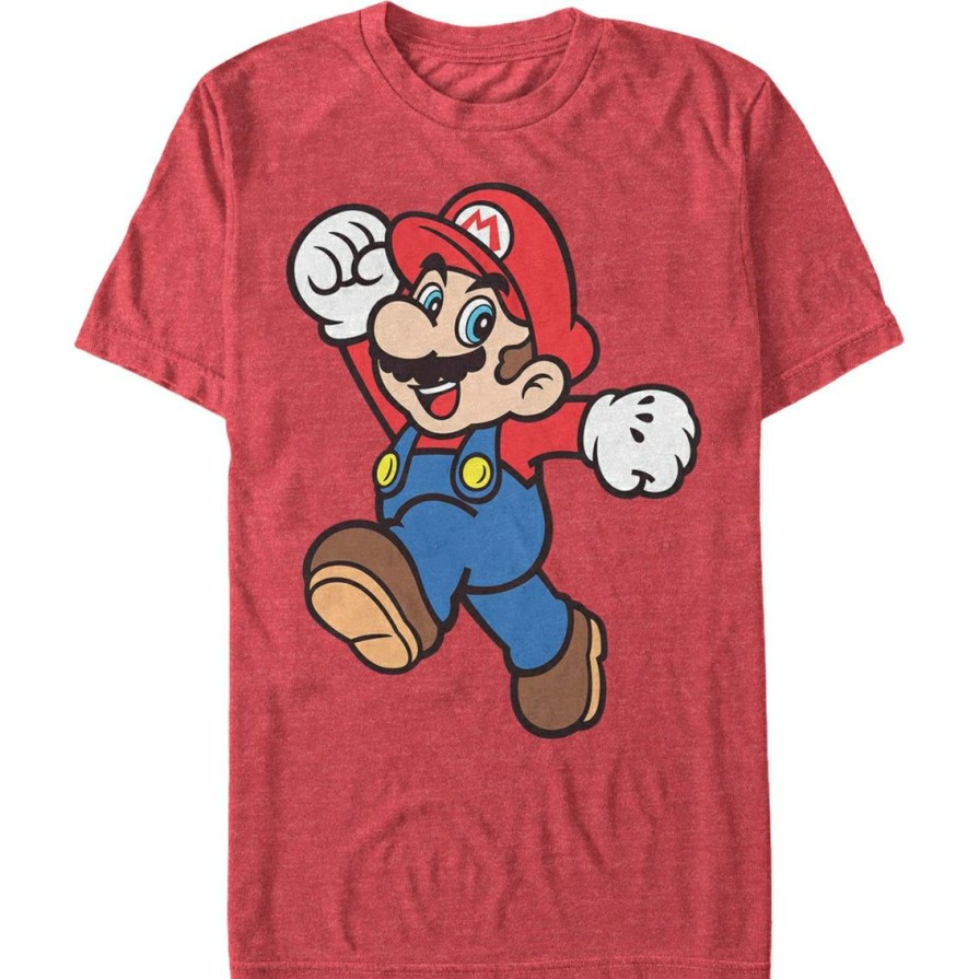 Men'S Clothing * | Promo Mad Engine Mens Nintendo Super Pose T-Shirt Red Htr