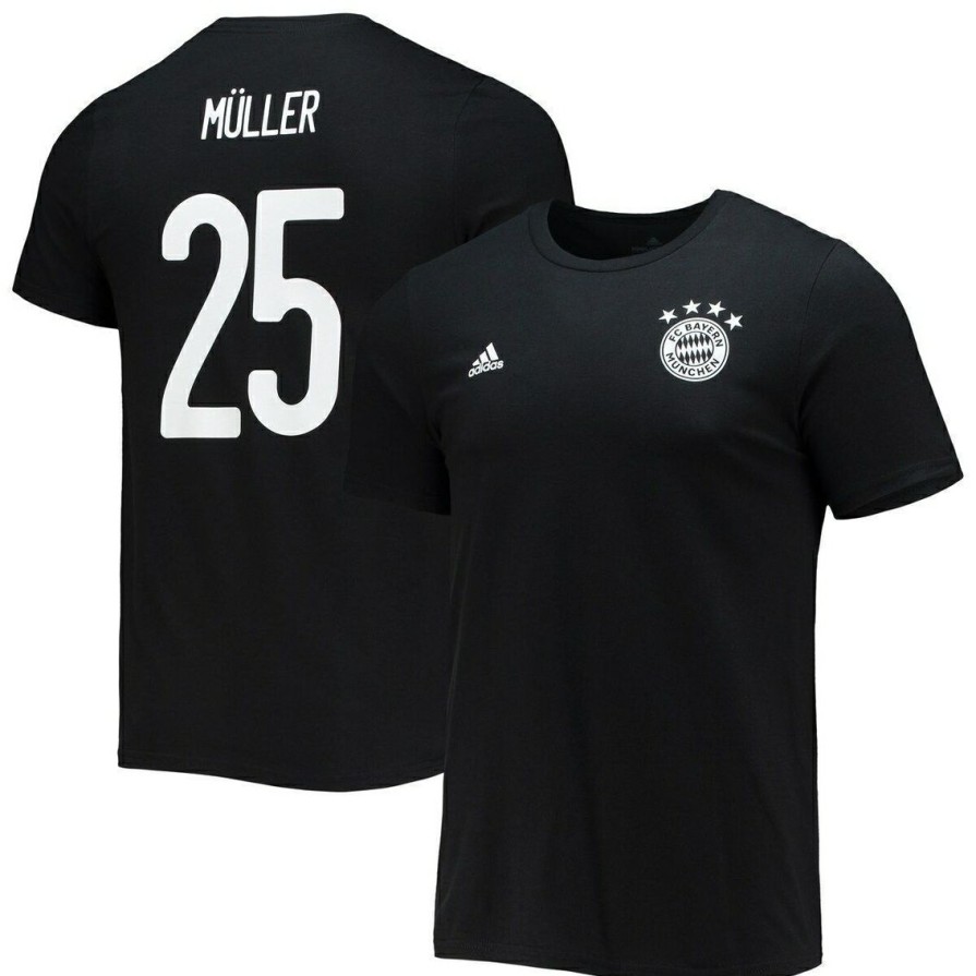 Men'S Clothing * | Deals Men'S Adidas Thomas Muller Bayern Munich Amplifier Name & Number T-Shirt Black