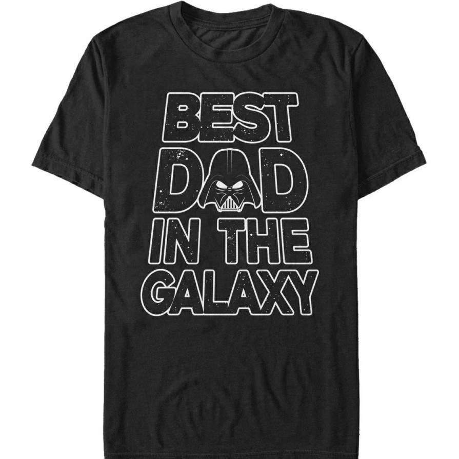 Men'S Clothing * | Cheapest Mad Engine Mens Star Wars Galaxy Dad Text T-Shirt Black