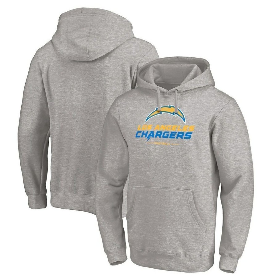 Men'S Clothing * | Cheap Men'S Fanatics Branded Heathered Gray Los Angeles Chargers Big & Tall Team Lockup Pullover Hoodie Heather Gray