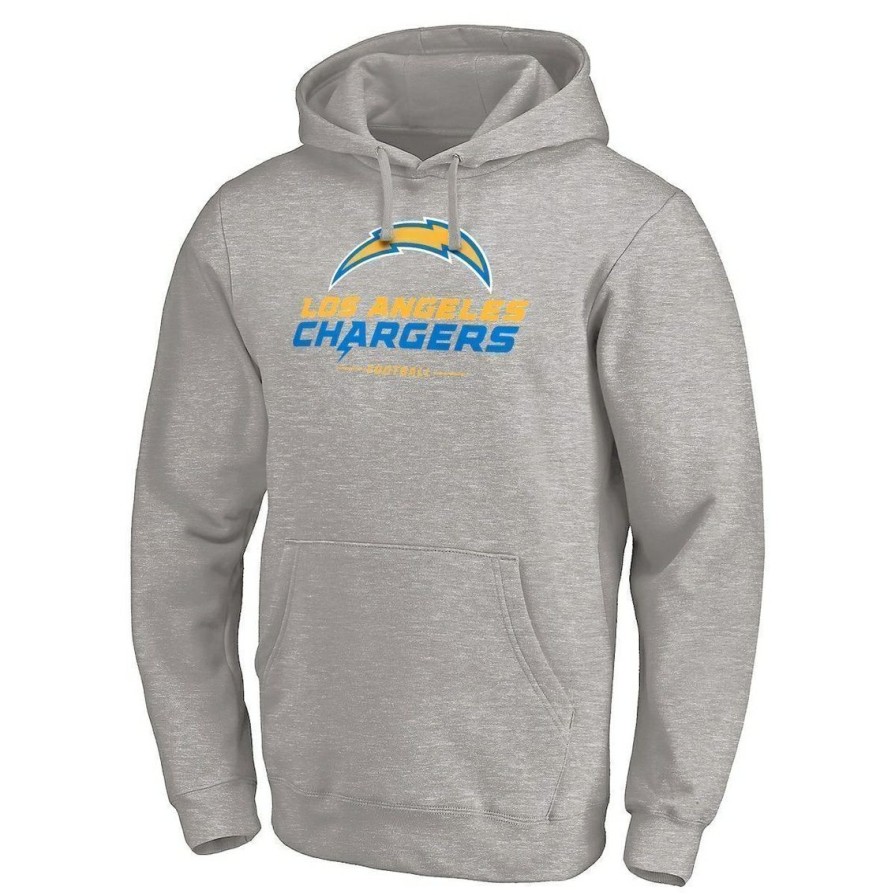 Men'S Clothing * | Cheap Men'S Fanatics Branded Heathered Gray Los Angeles Chargers Big & Tall Team Lockup Pullover Hoodie Heather Gray