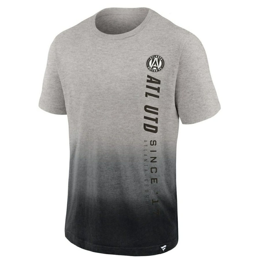 Men'S Clothing * | Best Reviews Of Men'S Fanatics Branded Heathered Gray/ Atlanta United Fc Dip-Dye T-Shirt Black