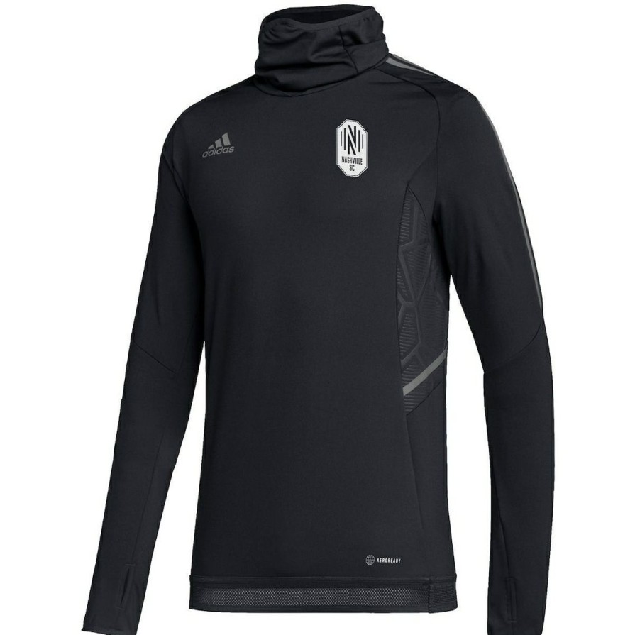 Men'S Clothing * | Cheapest Men'S Adidas Nashville Sc Cold.Rdy Raglan Warmup Pullover Jacket Black