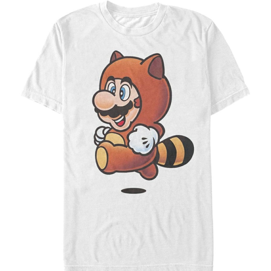 Men'S Clothing * | Promo Mad Engine Mens Nintendo Mario Tanooki Suit T-Shirt White