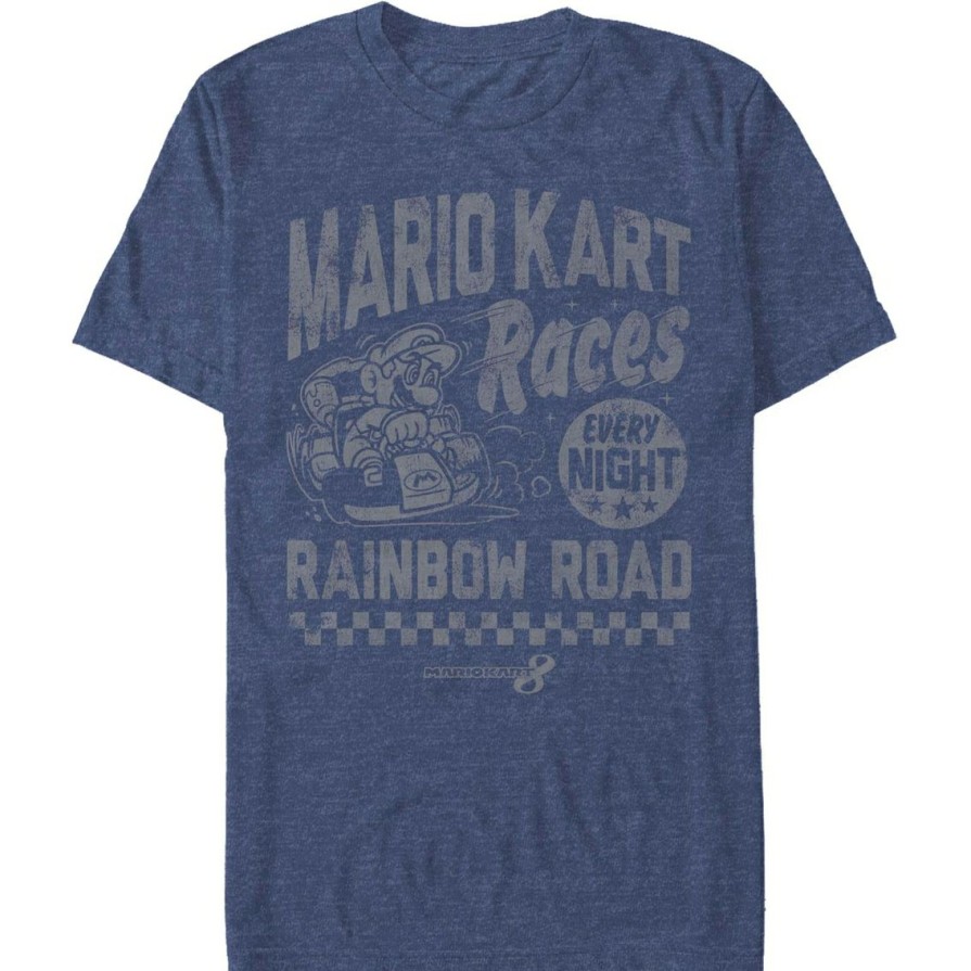 Men'S Clothing * | Flash Sale Mad Engine Mens Nintendo Race Nights T-Shirt Navy Htr