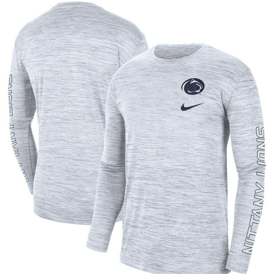 Men'S Clothing * | Deals Men'S Nike Penn State Nittany Lions Velocity Legend Team Performance Long Sleeve T-Shirt White